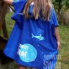 Poncho hooded towel for children - Blue Moon Edition - Blue and Pink