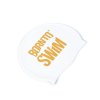 Nahtlose Silikon-Badekappe mit weißem BornToSwim® GOLD-Logo