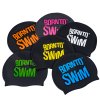 Plavecká silikonová čepice ČERNÁ BornToSwim® Classic MODRÉ logo