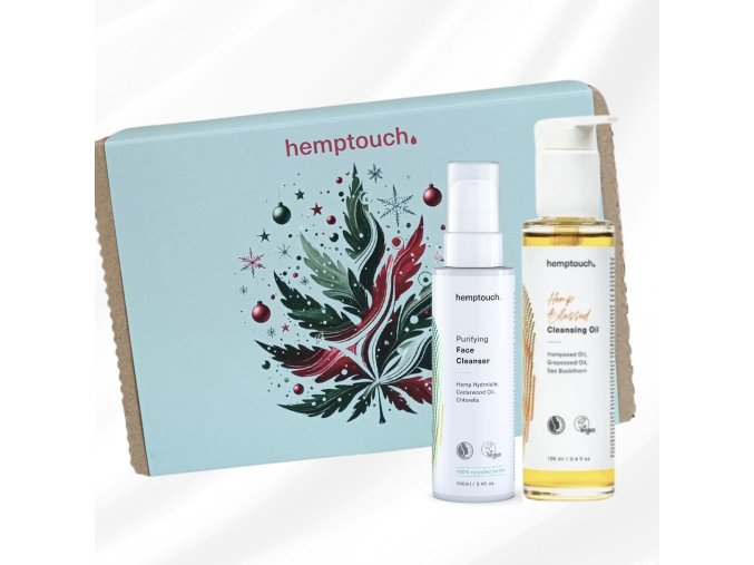 vanocni darkovy set prirodni kosmetiky double cleanse hemptouch