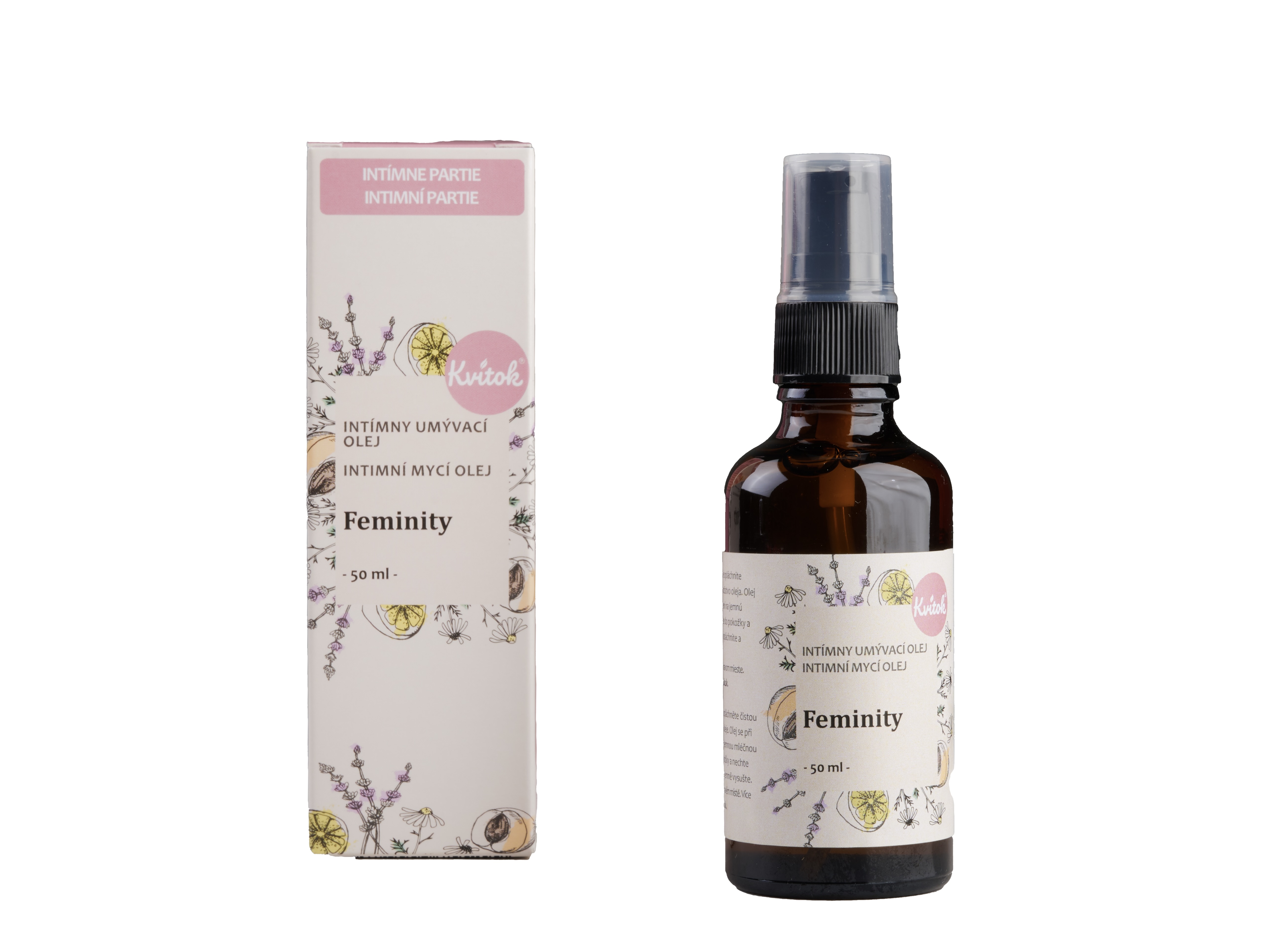 Kvitok intimní mycí olej Feminity 50 ml
