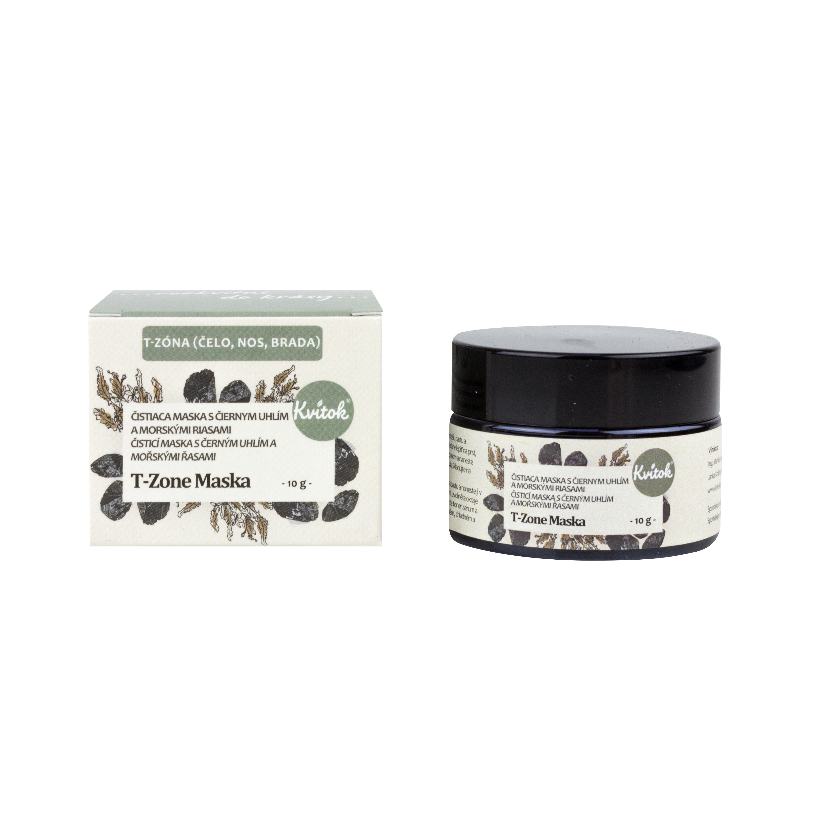 Kvitok pleťová slupovací maska s mořskými řasami a černým uhlím na T-zónu 20 g