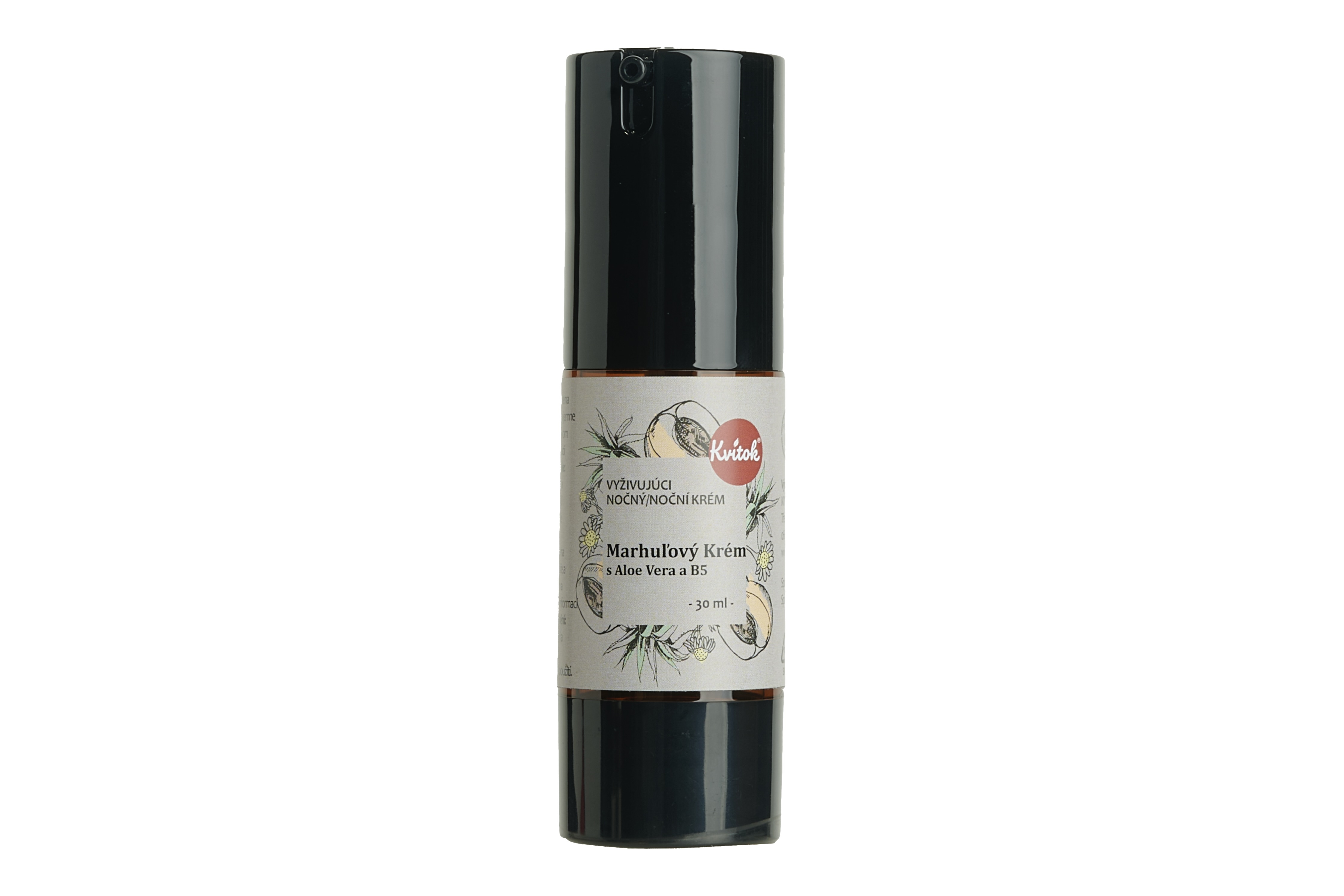 Kvitok noční meruňkový krém s banánovým extraktem pro suchou a citlivou pleť 30 ml