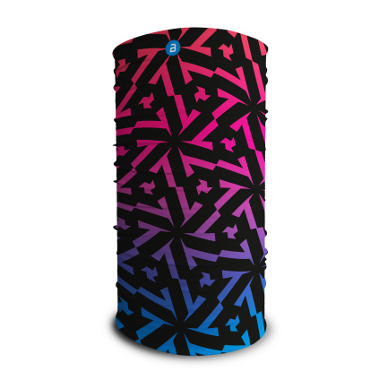 Multifunkční šátek, tubus - černý, růžový - vločky