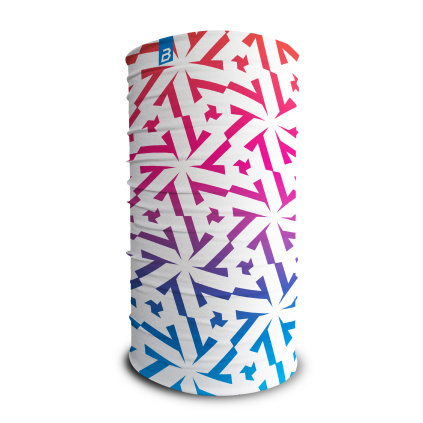 Multifunkční šátek, tubus - bílý, růžový - vločky