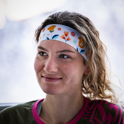 BOSA Elastic Flower white elastic headband