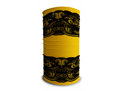 Multifunkční šátek,tubus - hořčice, žlutá - mandala