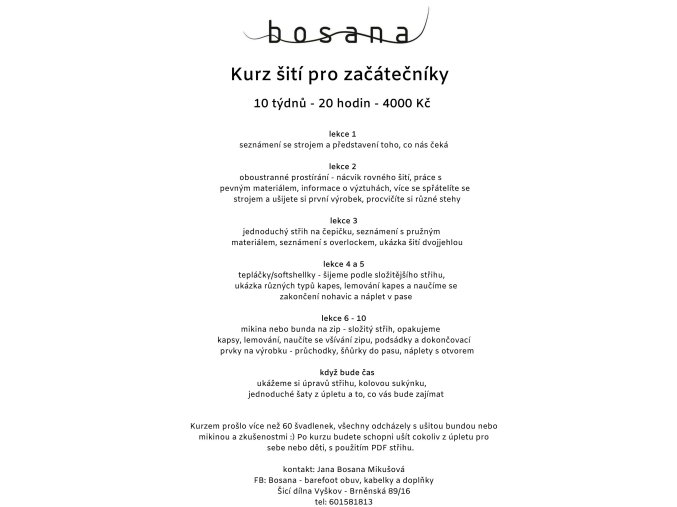 Kurz šití pro začátečníky