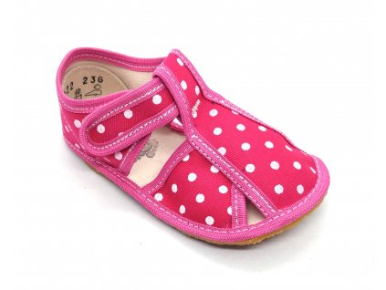 Baby Bare Shoes - Slippers Pink Dot