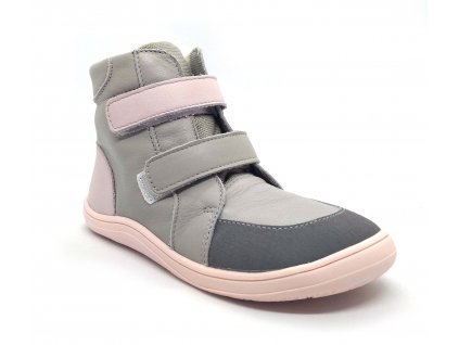 Baby Bare Shoes - FEBO Winter Grey/Pink Asfaltico