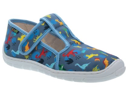 Fare Bare 5102464 - papuče na suchý zip modrý dino