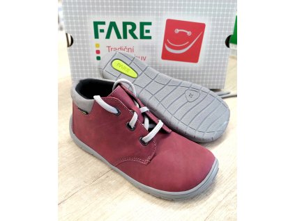 Fare Bare 5221241 - kotníkové vínové (tkaničky)