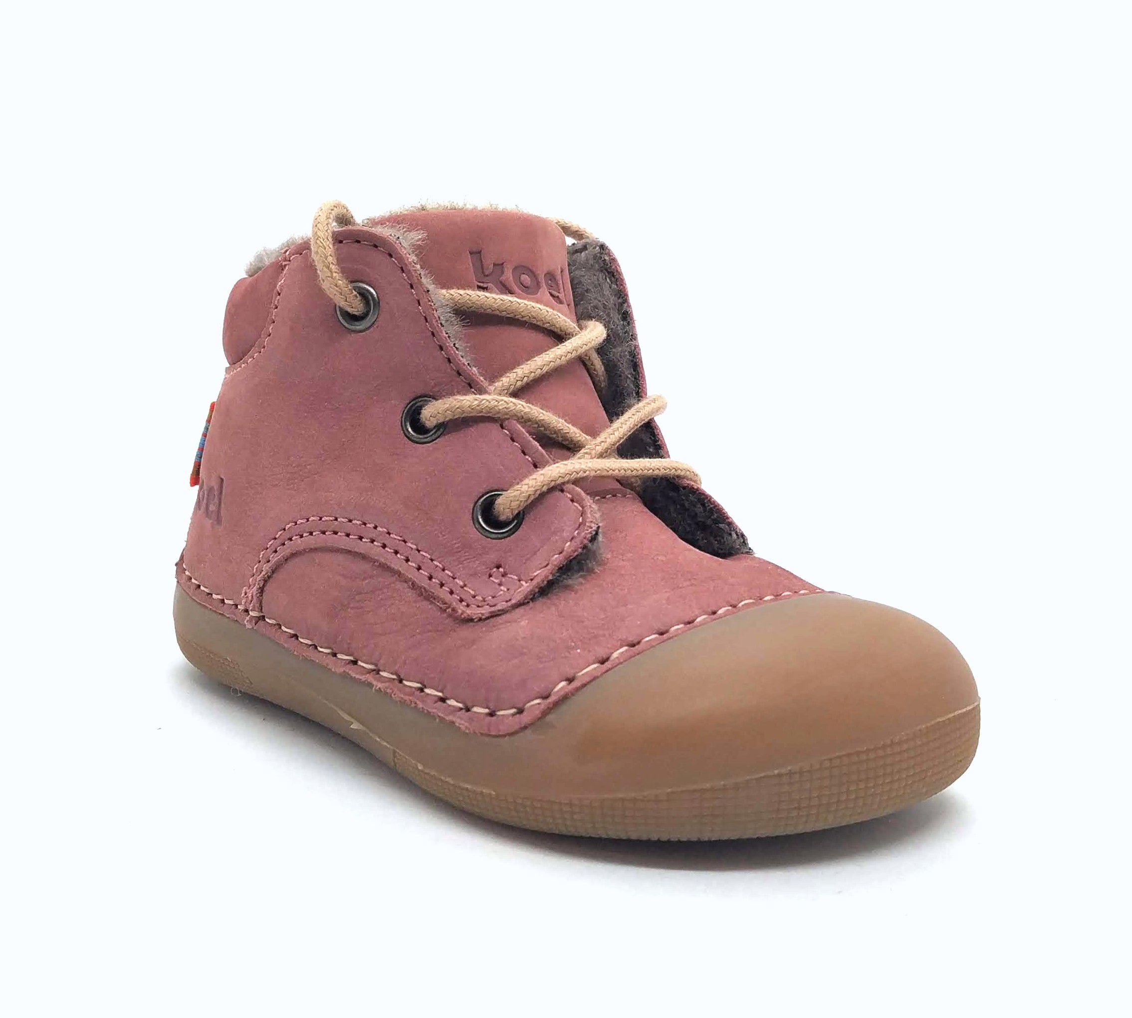 KOEL Barefoot Lauflernschuhe AVA - Bio Nubuk Lammfell In Esmerald Grün