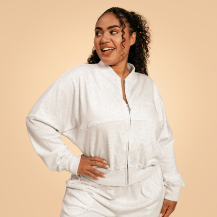 Dámska mikina Zip-Up Bliss Grey - BeastPink