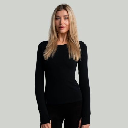 Dámske tričko s dlhým rukávom MERINO I Black - STRIX