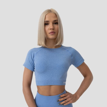 Dámske tričko FLO Crop-Top Blue - GymBeam