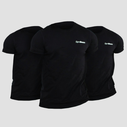 Tričko Basic 3Pack Black - GymBeam