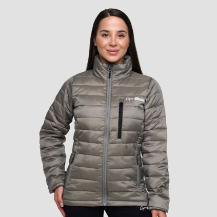 Dámska bunda Puffer Vetiver/Black - GymBeam