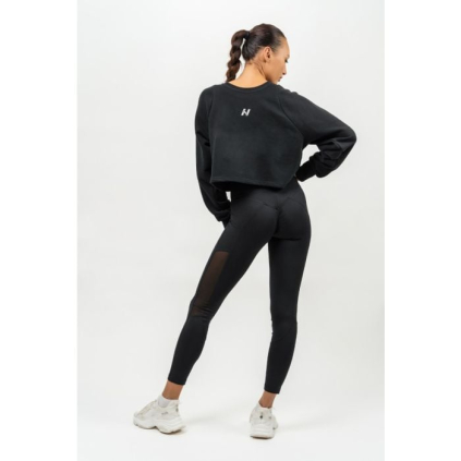 Crop mikina Gym Spirit Black - NEBBIA