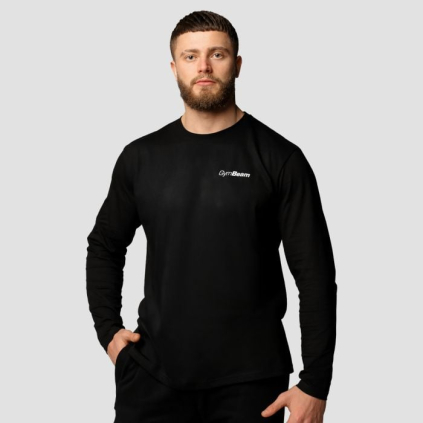 Tričko s dlhým rukávom Basic Black - GymBeam