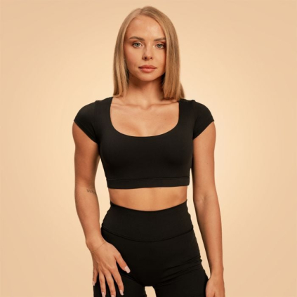 Dámske tričko Cropped Sense Black - BeastPink