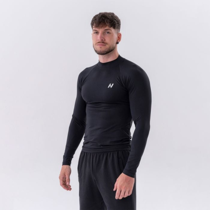 Pánske tričko Long-Sleeve Active Black - NEBBIA