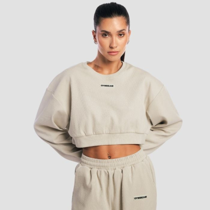 Dámska mikina Cropped Aura Grey - GymBeam