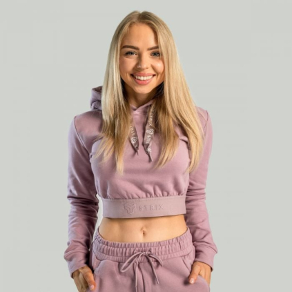 Dámska mikina Essential Cropped Hoodie Mauve - STRIX