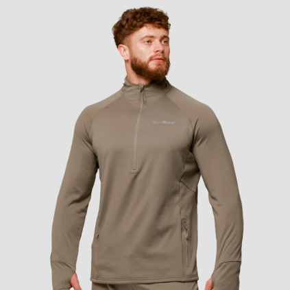 Bežecká mikina 1/2 Zip Pulse Vetiver - GymBeam