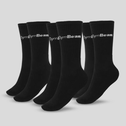 Ponožky 3/4 Socks 3Pack Black - GymBeam