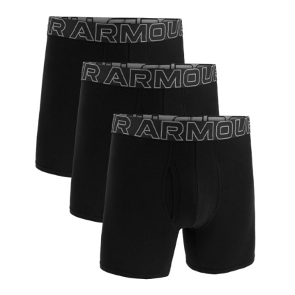 Pánske boxerky M Perf Cotton 6in 3pack Black - Under Armour