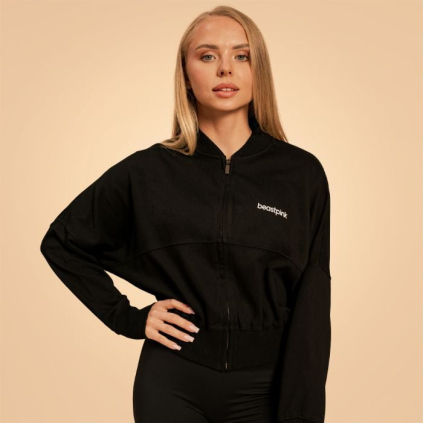 Dámska mikina Zip-Up Bliss Black - BeastPink