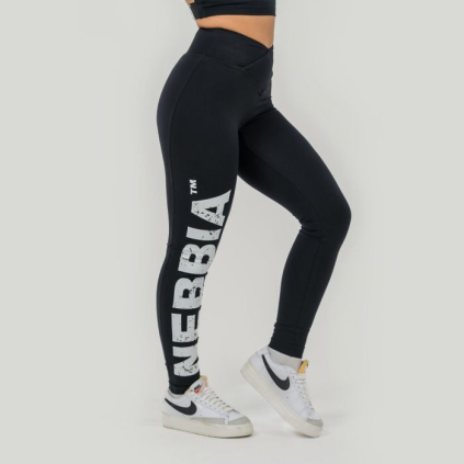 Dámske legíny High Waist Glute Check Black - NEBBIA