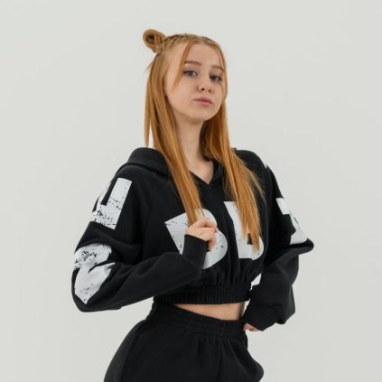 Dámska mikina Cropped Muscle Mommy Black - NEBBIA