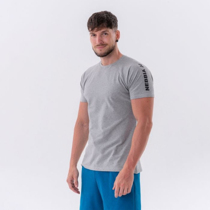 Pánske Tričko Sporty Fit Essentials Light Grey - NEBBIA