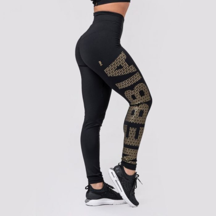 Dámske legíny Intense Gold Print Black - NEBBIA