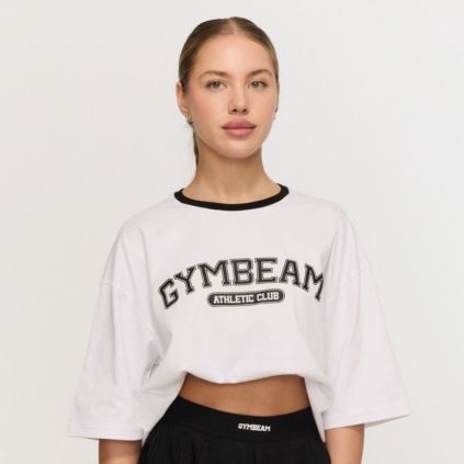 Dámske tričko Oversized Varsity White - GymBeam