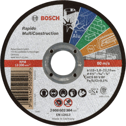 2608602384 Bosch Rezací kotúč Rapido Multi Construction rovný, pr. 115 mm 3165140505208 - 