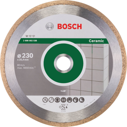 2608602538 Bosch Diamantový kotúč 230 mm, Standard for Ceramic, otvor 25,4 mm 3165140576420 - 
