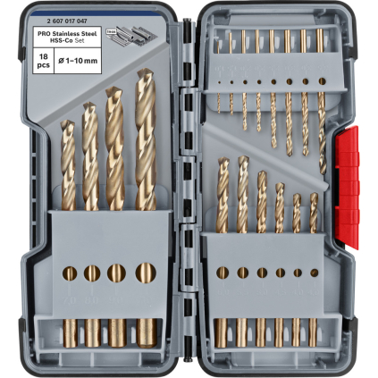 Bosch Sada skrutkovicových vrtákov PRO Stainless Steel HSS-Co, 18 ks  + DARČEK Delta Plus Zátky do uší 1 pár CONIC001