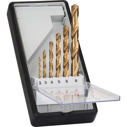 Bosch 6dílná sada vrtáků do kovu HSS-TiN Robust Line, 135°, 2 – 8 mm