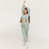 Dámska mikina so zipsom Limitless Eucalypt - GymBeam