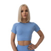 Dámske tričko FLO Crop-Top Blue - GymBeam