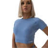 Dámske tričko FLO Crop-Top Blue - GymBeam