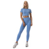 Dámske tričko FLO Crop-Top Blue - GymBeam