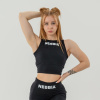 Dámske tielko Crop Top Gym Therapy Black - NEBBIA
