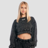 Dámska mikina Cropped Aura Washed Black - GymBeam