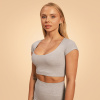 Dámske tričko Cropped Sense Grey - BeastPink