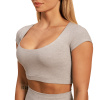 Dámske tričko Cropped Sense Grey - BeastPink