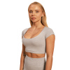 Dámske tričko Cropped Sense Grey - BeastPink